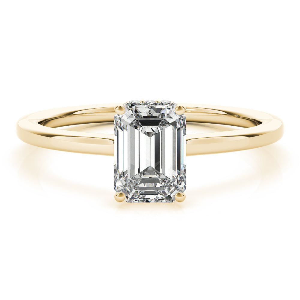 Aimee Emerald Diamond Solitaire Engagement Ring-VIRABYANI